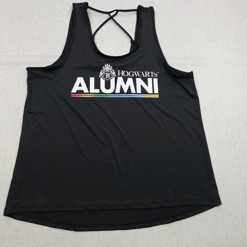Harry Potter Hogwarts Alumni Shirt Womens Large Black Tank Top Pride Racerback